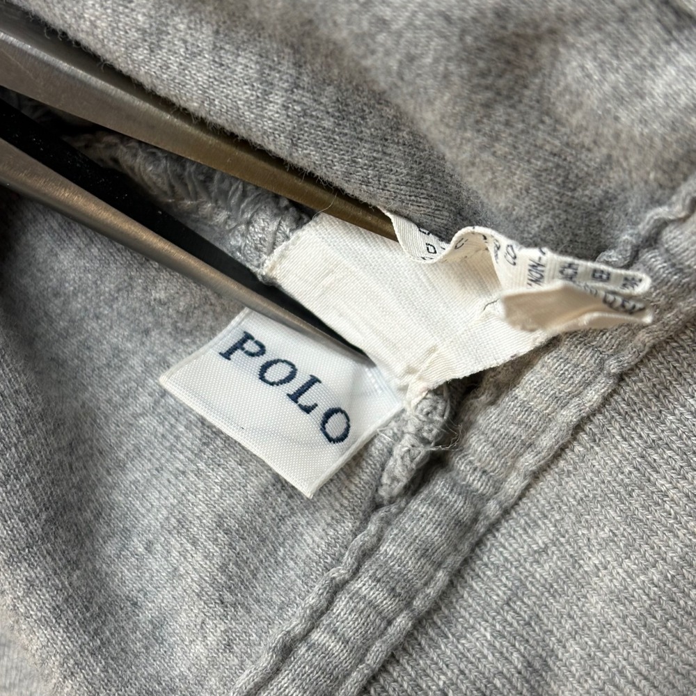 Polo Ralph Lauren Mens Grey Full Zip Track Jacket Navy Stripe Pony Logo Medium - Picture 9 of 12